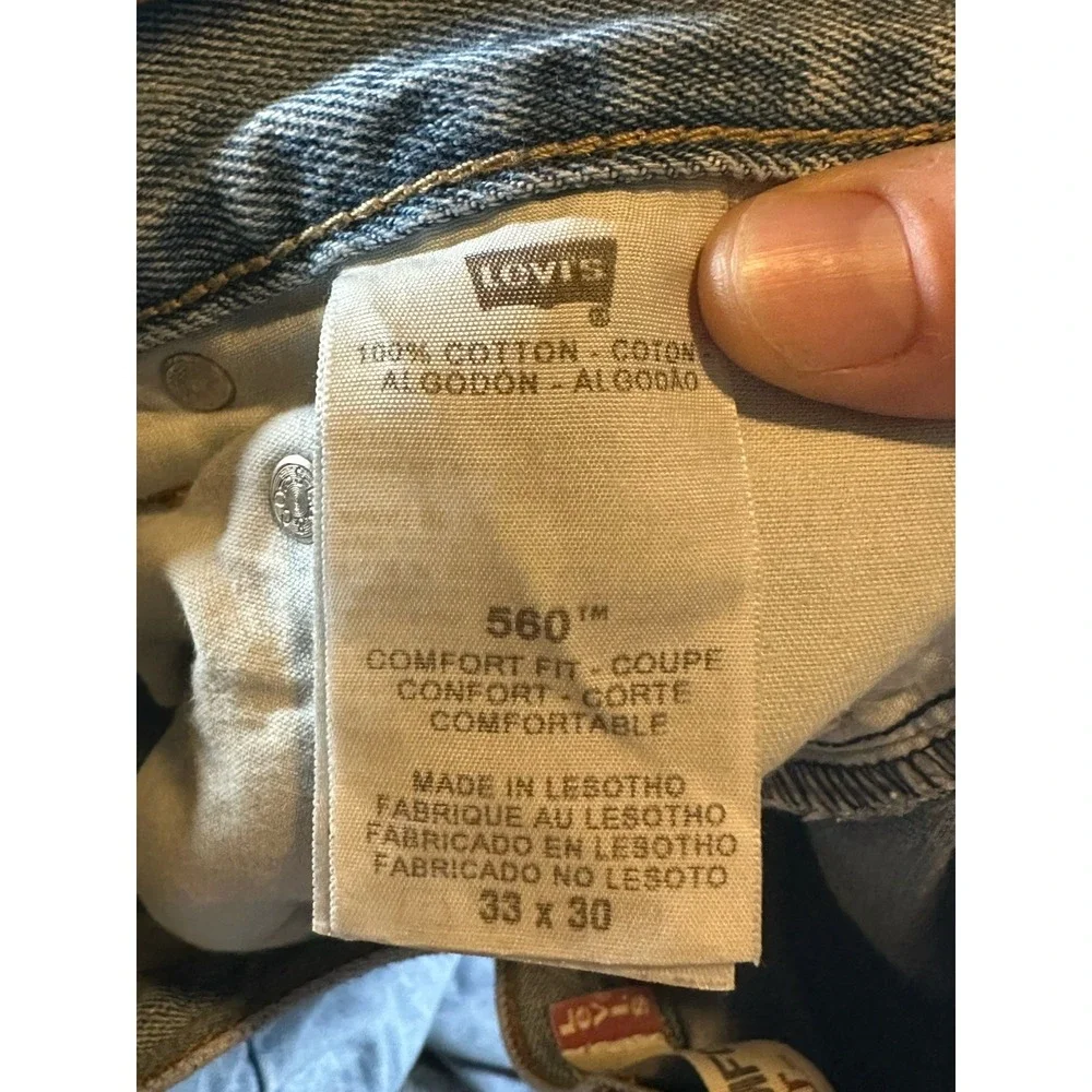 Levi's 560 Comfort Fit Men's Blue Jeans Light Wash Tapered Leg Sz - 33x28